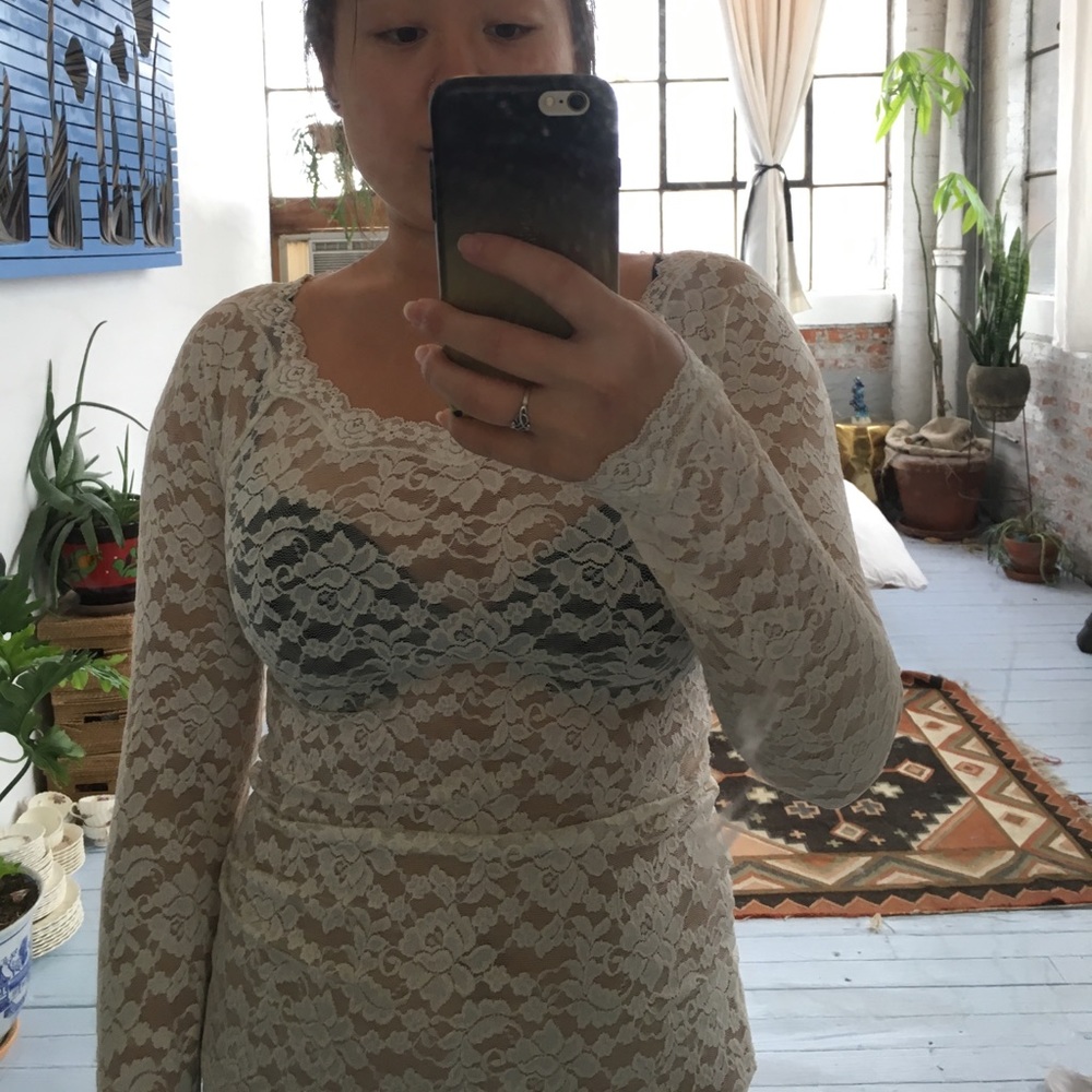 Cream lace Victoria’s Secret long sleeve top